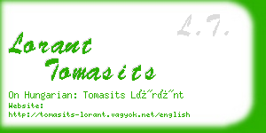 lorant tomasits business card